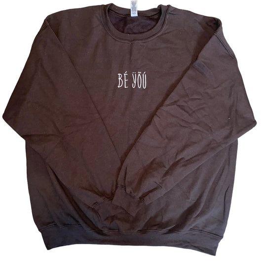 BÉ ŸÕÚ Embroidered Brown Crewneck
