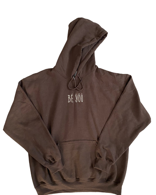 BÉ ŸÕÚ Embroidered Brown Hoodie