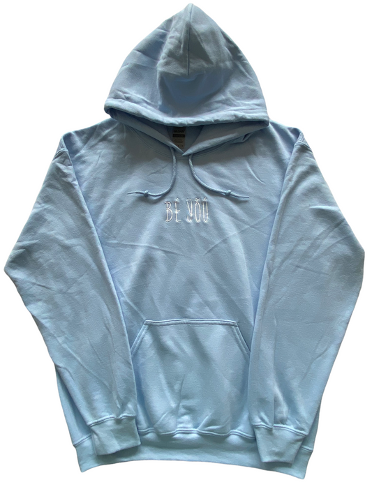 BÉ ŸÕÚ Embroidered Light Blue Hoodie